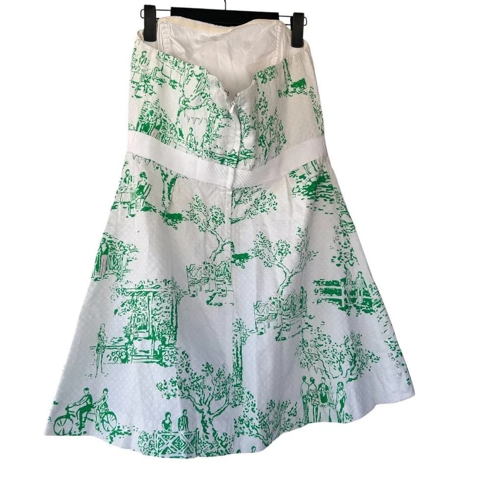 Lilly Pulitzer Amberly Resort White Spring Fever Toile Dress Size 8 Style 26873 - Picture 2 of 11